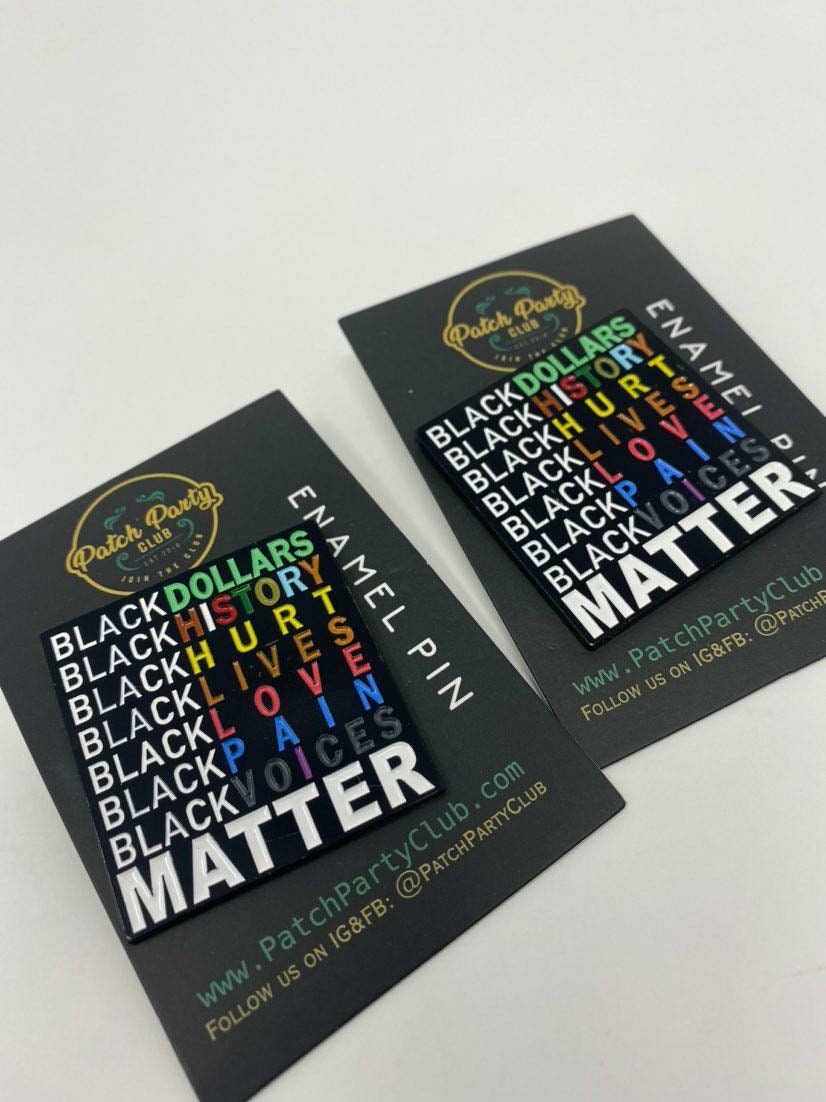 NEW Arrival, ENAMEL Pin "Black Matters" Exclusive, African-American BLM Enamel Pin, Size 2", w/Butterfly Clutch| Socially Conscious Gifts