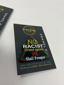 New, Enamel Pin "No RACIST Formed" Exclusive, African-American BLM Enamel Pin, Size 2", w/Butterfly Clutch| Socially Conscious Gifts