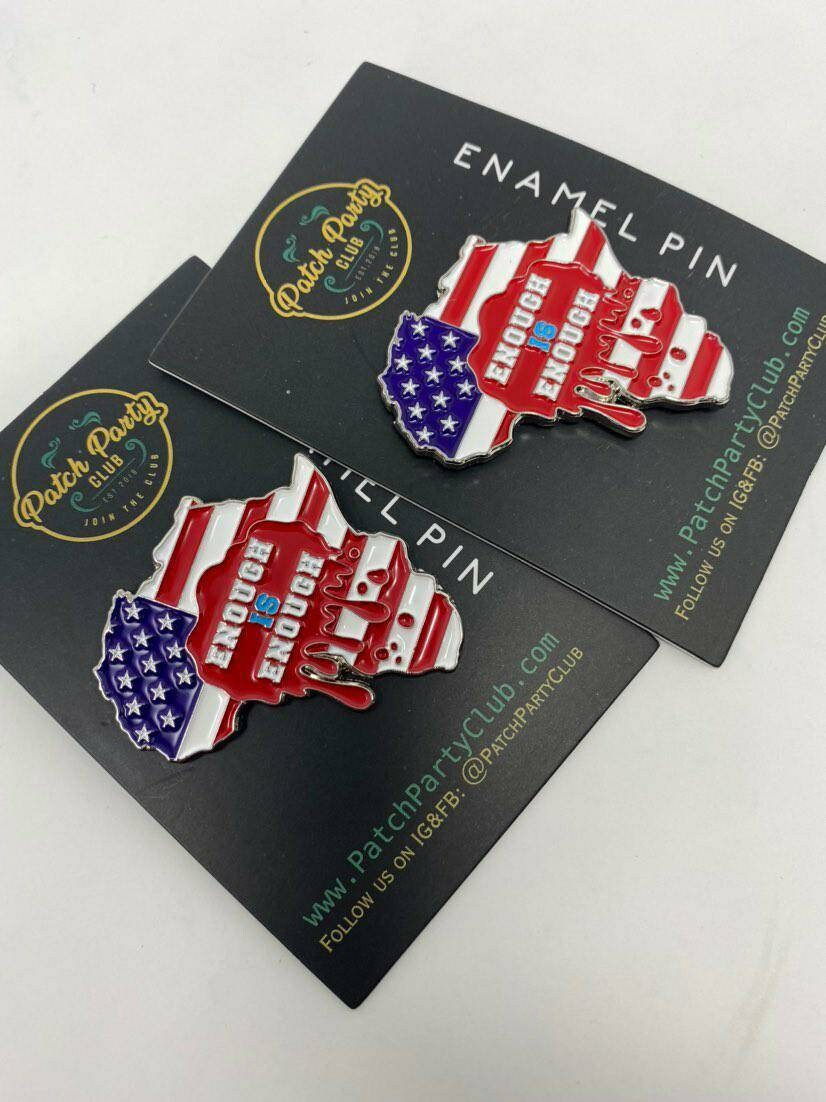 New, Enamel Pin "Enough is Enough" Exclusive, African-American BLM Enamel Pin, Size 2", w/Butterfly Clutch| Socially Conscious Gifts