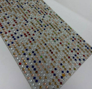 Colorful Square Stones,Hot-fix Rhinestone Sheet for Blinging Clothes, Shoes, Handbags, Mugs, Wine Glasses & More, 10" x 16.5" sz, 18,000 pcs