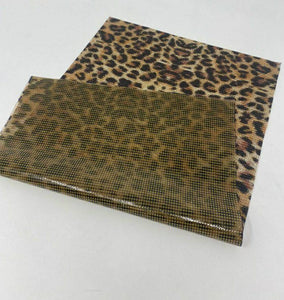 Gold w/Brown Cheetah Print,Hot-fix Rhinestone Sheet for Blinging Clothes, Shoes, Handbags, Mugs, Wine Glasses & More, 10" x 16.5" sz