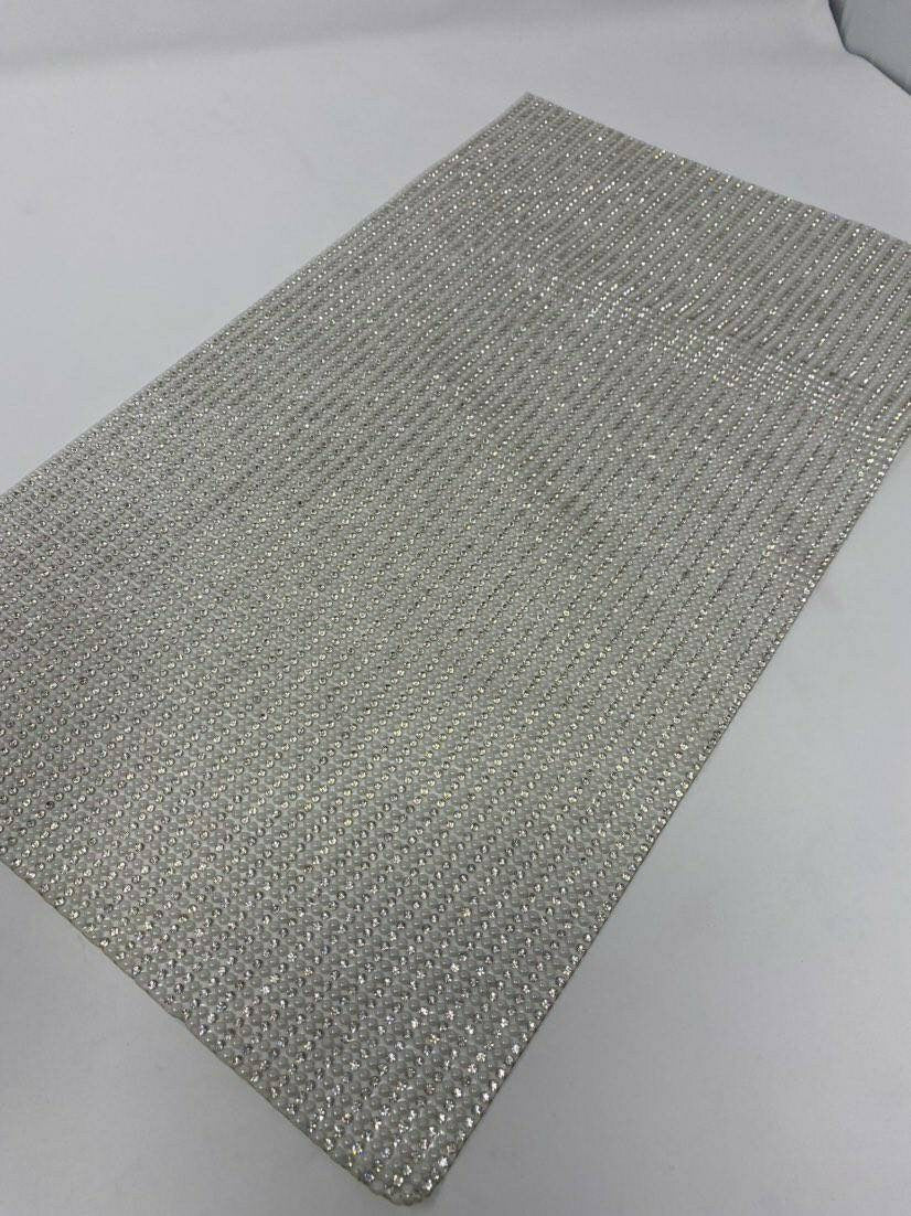Silver,Hot-fix Rhinestone Sheet for Blinging Clothes, Shoes, Handbags, Mugs, Wine Glasses & More, 10" x 16.5" sz, 18,000 Stones, Iron-on