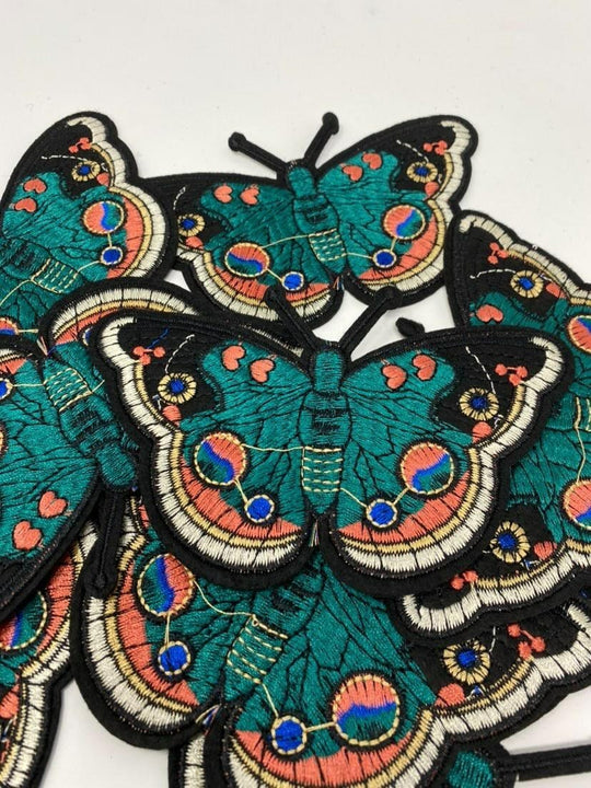 Colorful Patch, 5x2.5"-inch Embroidered Patch "Colorful Butterfly" iron-on, Patch/Applique, Statement Patch, Colorful Butterfly