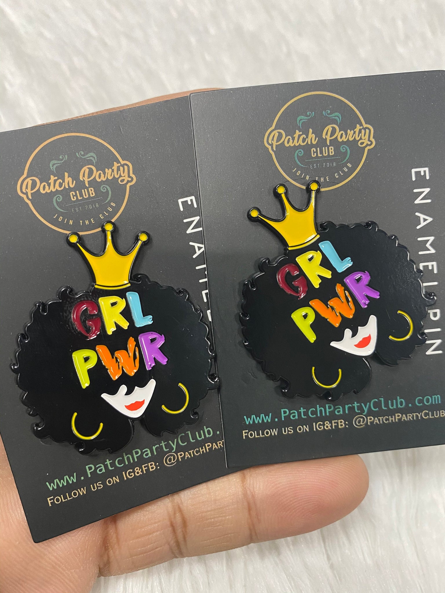 NEW, Pin Feminist, Enamel Pin "GRL POWER " Exclusive Lapel Pin, Grl Power Pin, Size 1.50 inches, with Butterfly Clutches