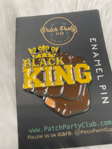 NEW, Pin Pro Black, Enamel Pin "King Fist with  Crown" Exclusive Lapel Pin, Size 1.50 inches, with 2 Butterfly Clutches