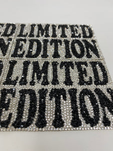 NEW, Blinged Out "Limited Edition" Rhinestone Patch with Adhesive, Rhinestone Applique, Size 5"x2.5", Czech Rhinestones, DIY Applique