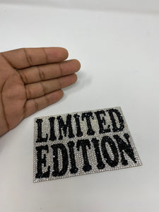 NEW, Blinged Out "Limited Edition" Rhinestone Patch with Adhesive, Rhinestone Applique, Size 5"x2.5", Czech Rhinestones, DIY Applique