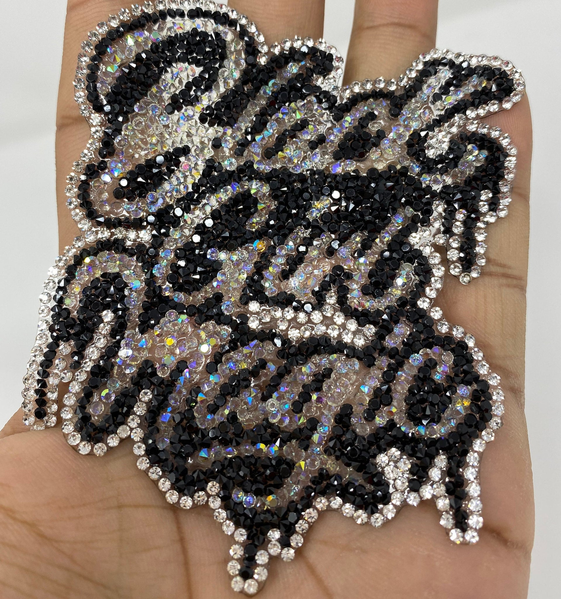 NEW, Blinged Out "Drippin, Black Girl Magic"  DIY Applique, Size 4",  Adhesive Rhinestone Patch, Czech Rhinestones, DIY Applique