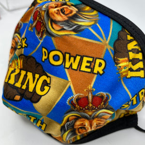 Exclusive NEW MASK | "Black King" 100% Woven Cotton Fabric, Boutique Fabric, Custom Made Afrocentric Fabric
