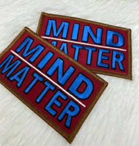 Affirmation Badge, "Mind Over Matter" Iron-on Embroidered Patch, Statement Applique, Cool patch for clothing, 4-inch x 2-inch badge