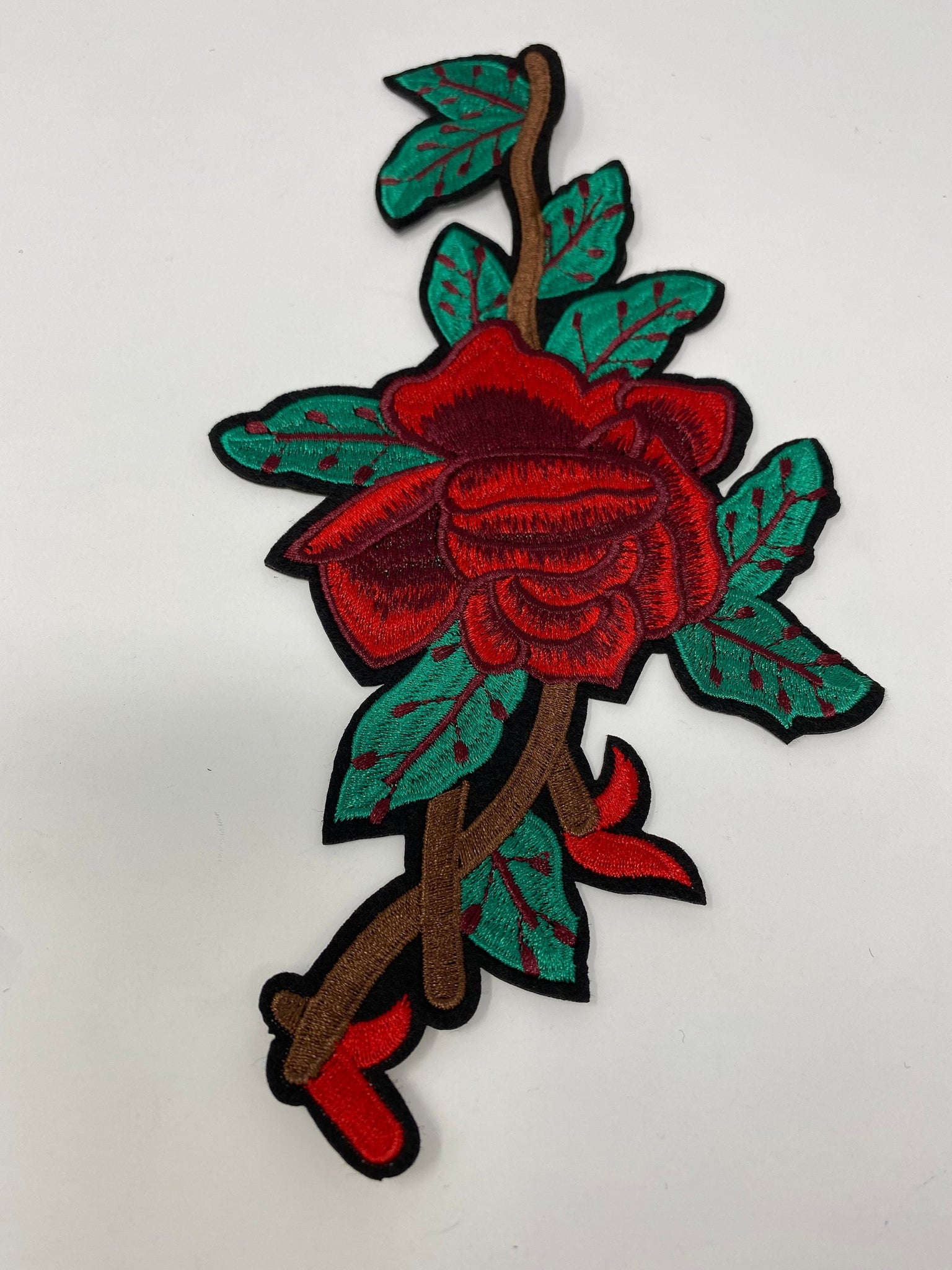 Patch Embroidered Red Flower, Red Flowers Patch Embroidery