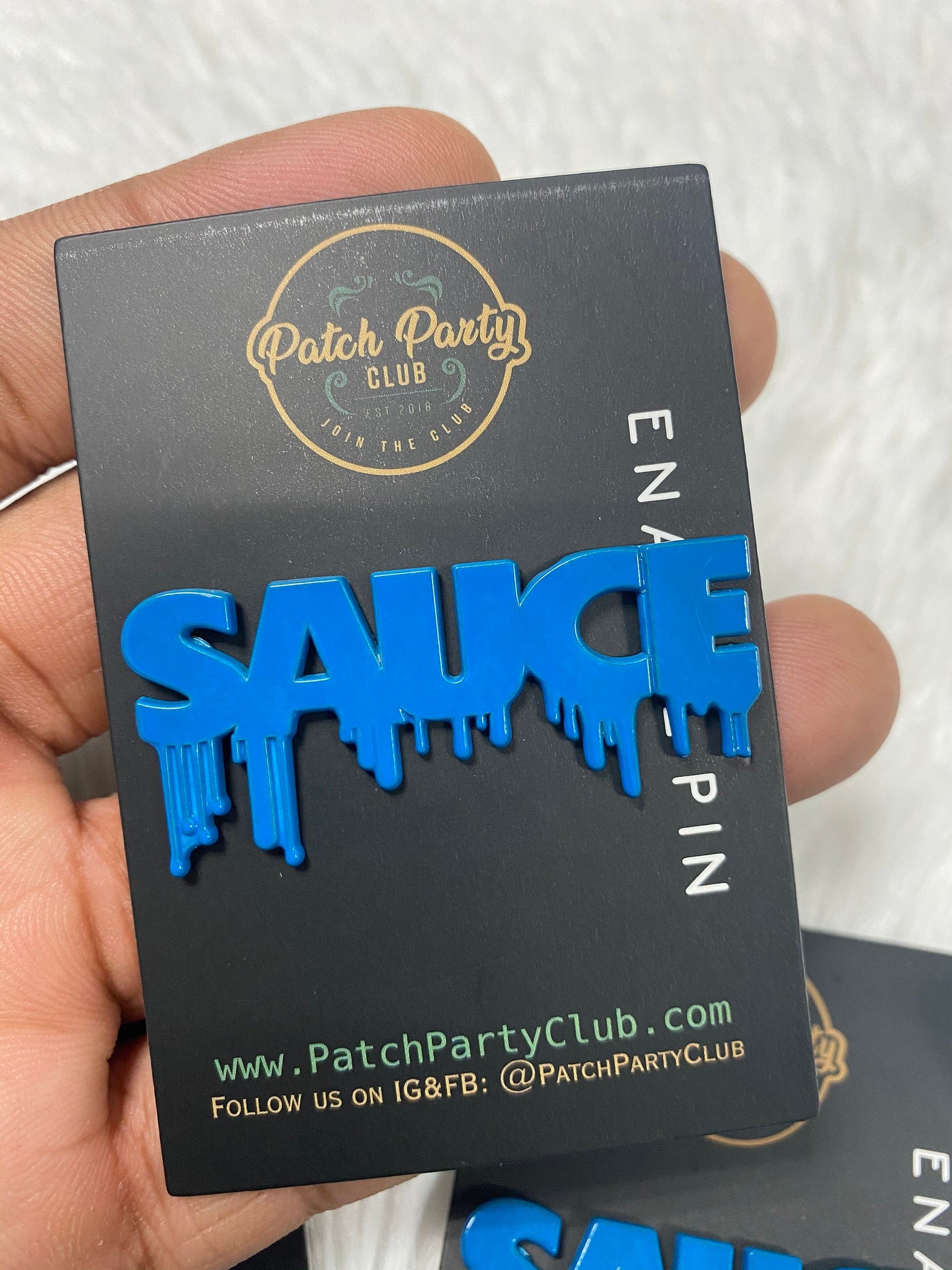 New, Enamel Pin "SAUCE" Exclusive Lapel Pin, Popular Enamel Pins, Size 1.77 inches, w/Butterfly Clutch, Cool Pin For Apparel