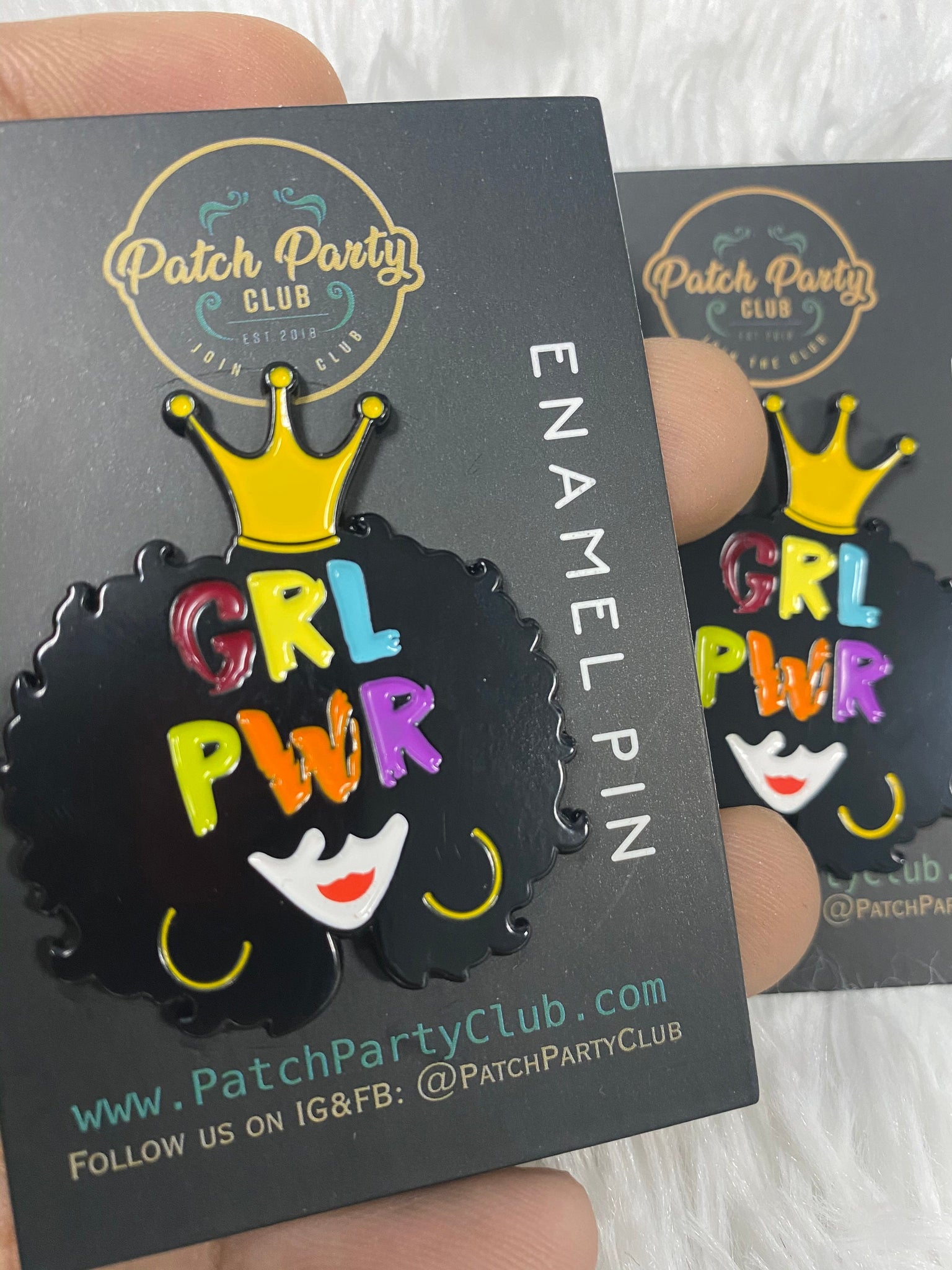 NEW, Pin Feminist, Enamel Pin "GRL POWER " Exclusive Lapel Pin, Grl Power Pin, Size 1.50 inches, with Butterfly Clutches