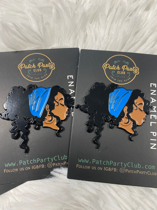 NEW, Enamel Pin "Fly Nubian Headwrap" Exclusive Lapel Pin, Popular Enamel Pins, Size 1.77 inches, w/Butterfly Clutch, Cool Pin For Apparel