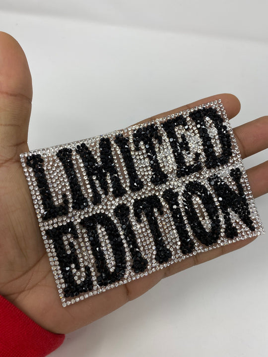 NEW, Blinged Out "Limited Edition" Rhinestone Patch with Adhesive, Rhinestone Applique, Size 5"x2.5", Czech Rhinestones, DIY Applique