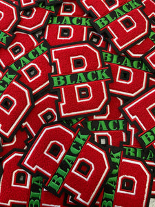 Monogram Letter, "B" Embroidered Word Black, Red, White, Black, Green, Size 6", Iron-on Backing, Medium Applique, Varsity Jackets, DIY Craft