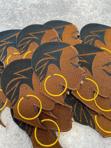 New, "Short N' Sassy Diva (Hair Cut)" Afrocentric-Diva Patch, 3" Iron-on Embroidered Patch, DIY, Craft Supplies, Melanin Magic, Short Hair