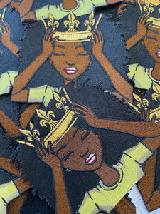 New, "Adjust Yo' Crown Sis" Small 4'' Patch, Iron-on/Sew-on, Exclusive Applique, Uplifting, Diva Patch, 100% Embroidered DIYPatch