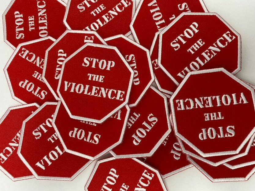Black-History-Sale "Stop The Violence" Iron-on Embroidered Patch, Size 2.75", Empowerment Badge, DIY Applique