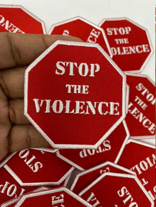 Black-History-Sale "Stop The Violence" Iron-on Embroidered Patch, Size 2.75", Empowerment Badge, DIY Applique