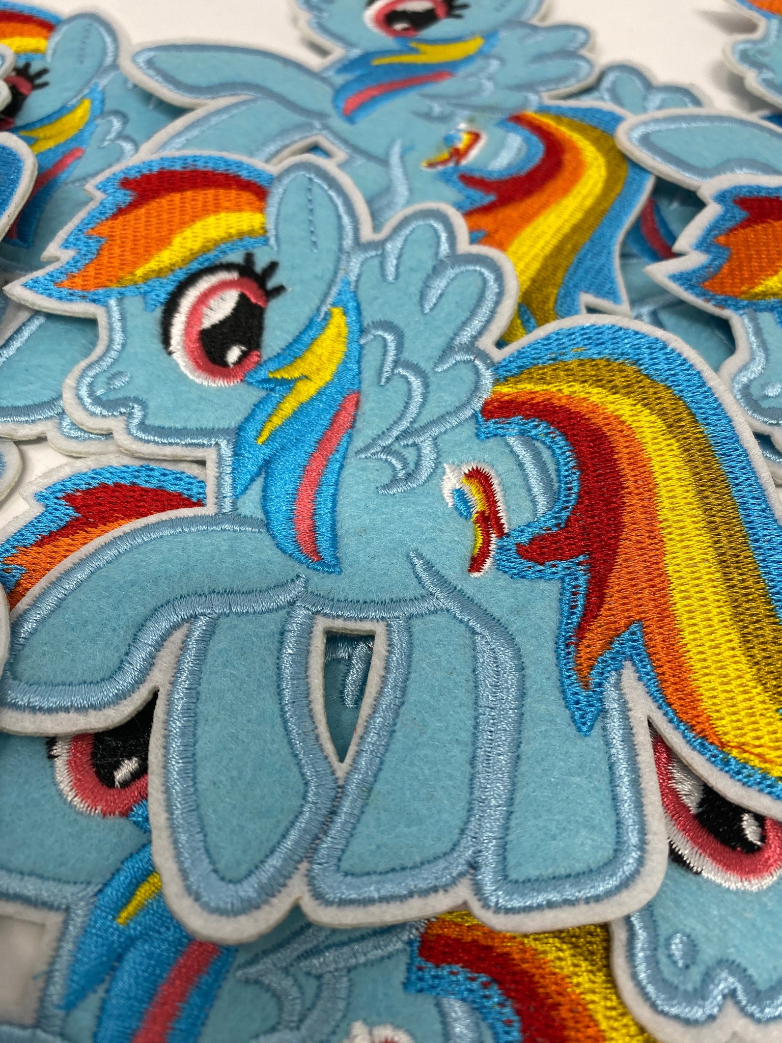 NEW, Exclusive Patch "Rainbow Blue  Pony" Iron-on Embroidered 3D Patch, Size 3.5''