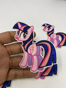 NEW, Exclusive Patch "Purple & Pink Pony" Iron-on Embroidered 3D Patch, Size 3.5''