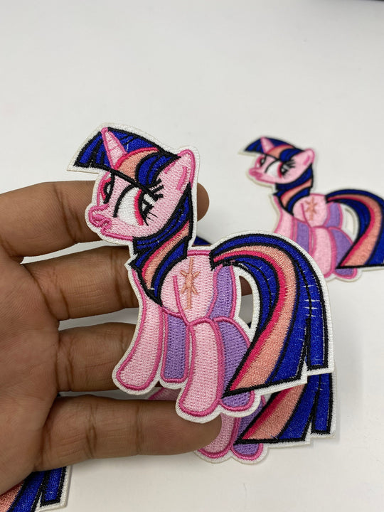 NEW, Exclusive Patch "Purple & Pink Pony" Iron-on Embroidered 3D Patch, Size 3.5''
