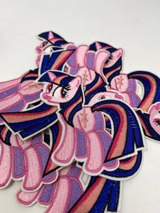 NEW, Exclusive Patch "Purple & Pink Pony" Iron-on Embroidered 3D Patch, Size 3.5''