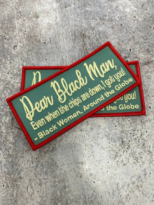 Exclusive, "Dear Black Man" Iron-on Embroidered Patch,  Statement Patch for Clothing and Accessories, Size 5"x2", Black Unity Patch, DIY