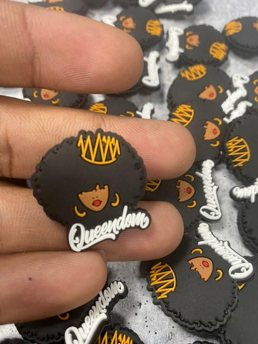 Exclusive "Queendom" Afrocentric Charm for Crocs;Symbolic Statement Charms for Clogs;Cute Charm for Shoes and Silicone Bracelets