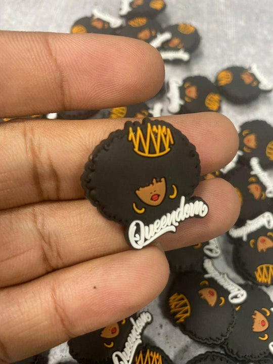 Exclusive "Queendom" Afrocentric Charm for CR O CS;Symbolic Statement Charms for Clogs;Cute Charm for Shoes and Silicone Bracelets