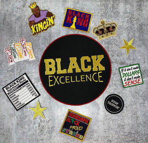 New, Men's Patch Bundle Set, "Black Excellence"|Sequins 11-Piece Assorted Men's Bundle, Iron-on Patches for Clothing