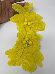 NEW, Exclusive, "Yellow Flower" Size 12'', (sew-on) Fashion Applique, Patch for Denim Jacket, Camo, Sweaters