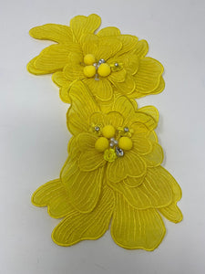 NEW, Exclusive, "Yellow Flower" Size 12'', (sew-on) Fashion Applique, Patch for Denim Jacket, Camo, Sweaters