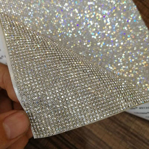 Silver,SELF-ADHESIVE Rhinestone Sheet For Blinging Surfaces, Handbags, Mugs, Wine Glasses & More, 10" x 16.5" sz, 18,000 Stones