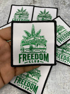 NEW, "Weed Freedom Club Bus" Iron-On Embroidered Patch, Patches for Weed Lovers, Cannabis Badge, THC, CBD Lovers, 420 Gifts, Size 3"