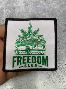 NEW, "Weed Freedom Club Bus" Iron-On Embroidered Patch, Patches for Weed Lovers, Cannabis Badge, THC, CBD Lovers, 420 Gifts, Size 3"