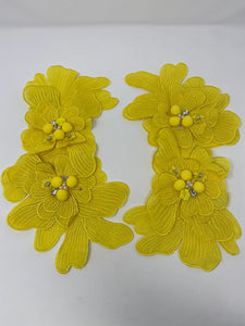 NEW, Exclusive, "Yellow Flower" Size 12'', (sew-on) Fashion Applique, Patch for Denim Jacket, Camo, Sweaters