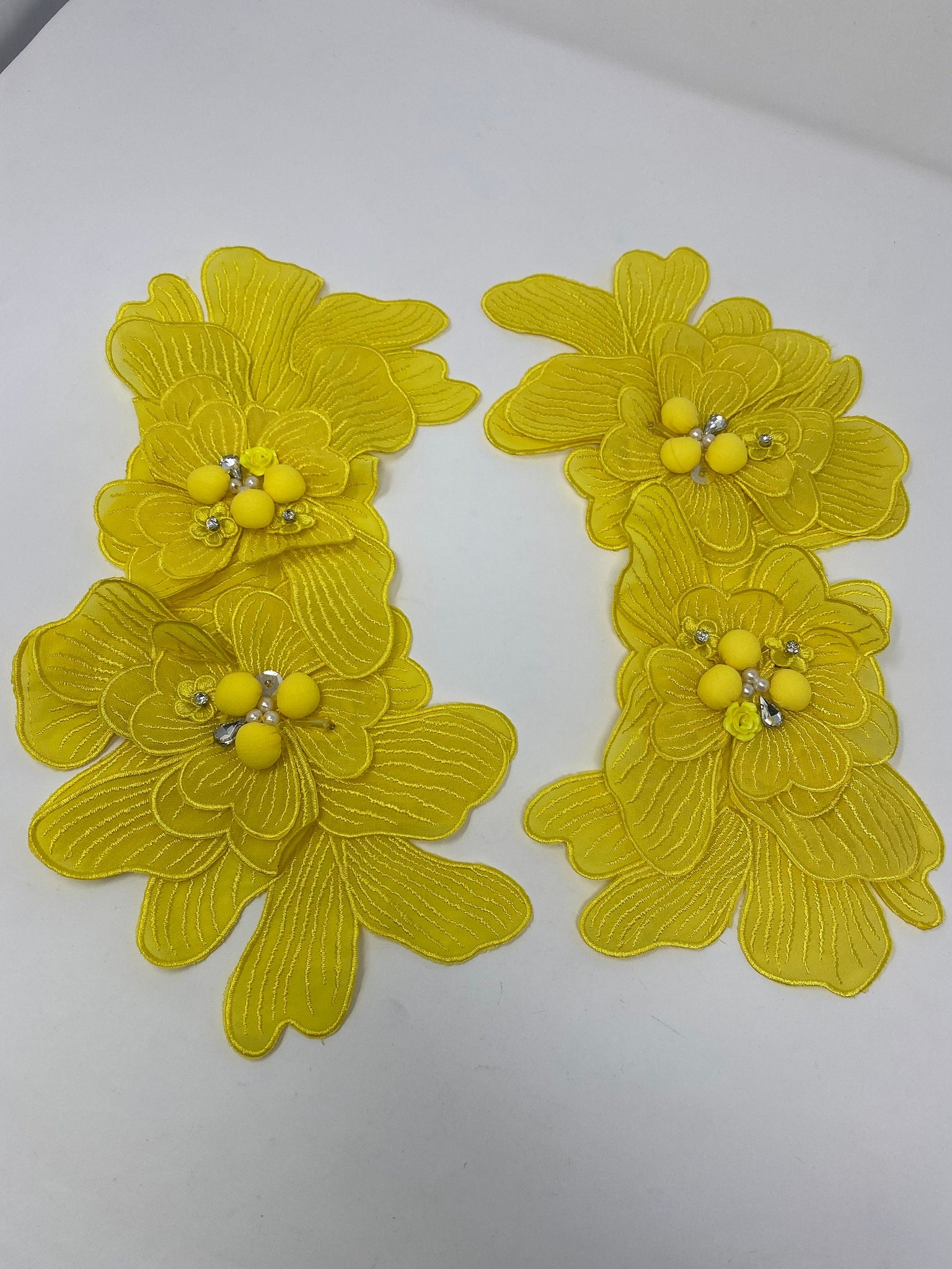 NEW, Exclusive, "Yellow Flower" Size 12'', (sew-on) Fashion Applique, Patch for Denim Jacket, Camo, Sweaters