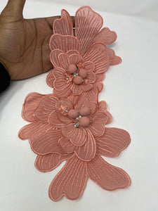 NEW, Exclusive, "Melon Flower" Size 12'', (sew-on) Fashion Applique, Patch for Denim Jacket, Camo, Sweaters