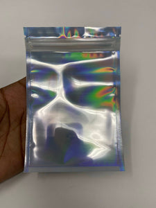 Bags: 100 pc, Smell Proof Holographic Bags for Food or Product; Size 4x6", Resealable Bags, Weed Bags, Product Bags, Cookie Bags, Laser Bags