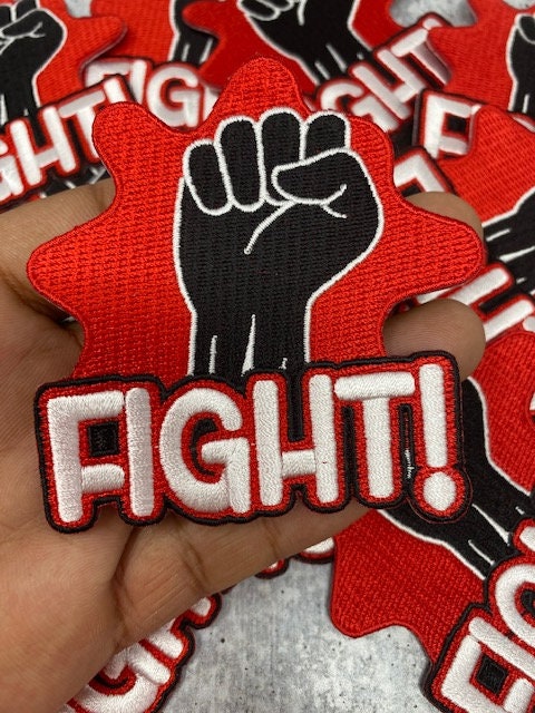 FIGHT FIST!, Exclusive Afrocentric Patch, Size 4'', Iron-on Patch, Conscious Gifts, Juneteenth, BLM