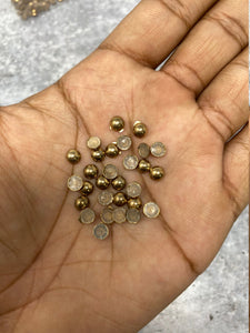 NEW, Hotfix Dome Studs, 100 Pcs, 6mm (Small) GOLD, Great for Denim, Sweaters, Camo Jackets, Belts, Bags, Shoes, Crafts,+ MORE!