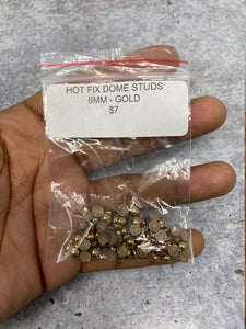 NEW, Hotfix Dome Studs, 100 Pcs, 6mm (Small) GOLD, Great for Denim, Sweaters, Camo Jackets, Belts, Bags, Shoes, Crafts,+ MORE!