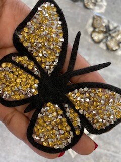 Exclusive, MULTI-COLOR "Butterfly" Bling Patch, Size 3", Cool Applique For Clothing, Iron-on Patch, Small Patch for Jackets, DIY Projects