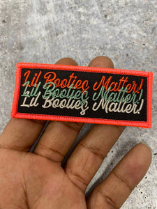 Exclusive, NEON, Lil Booties Matter, Colorful Statement Patch, 3"x2" inch,  Cool Applique For Clothing, Iron-on Embroidered Patch