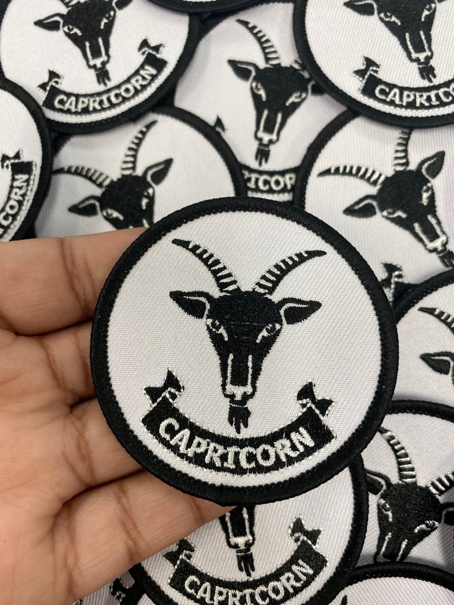 NEW, Fun, Vintage "Capricorn" Astrology iron-on Patch, 1 Pc., 3 inch, Embroidered Zodiac Signs