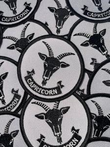 NEW, Fun, Vintage "Capricorn" Astrology iron-on Patch, 1 Pc., 3 inch, Embroidered Zodiac Signs