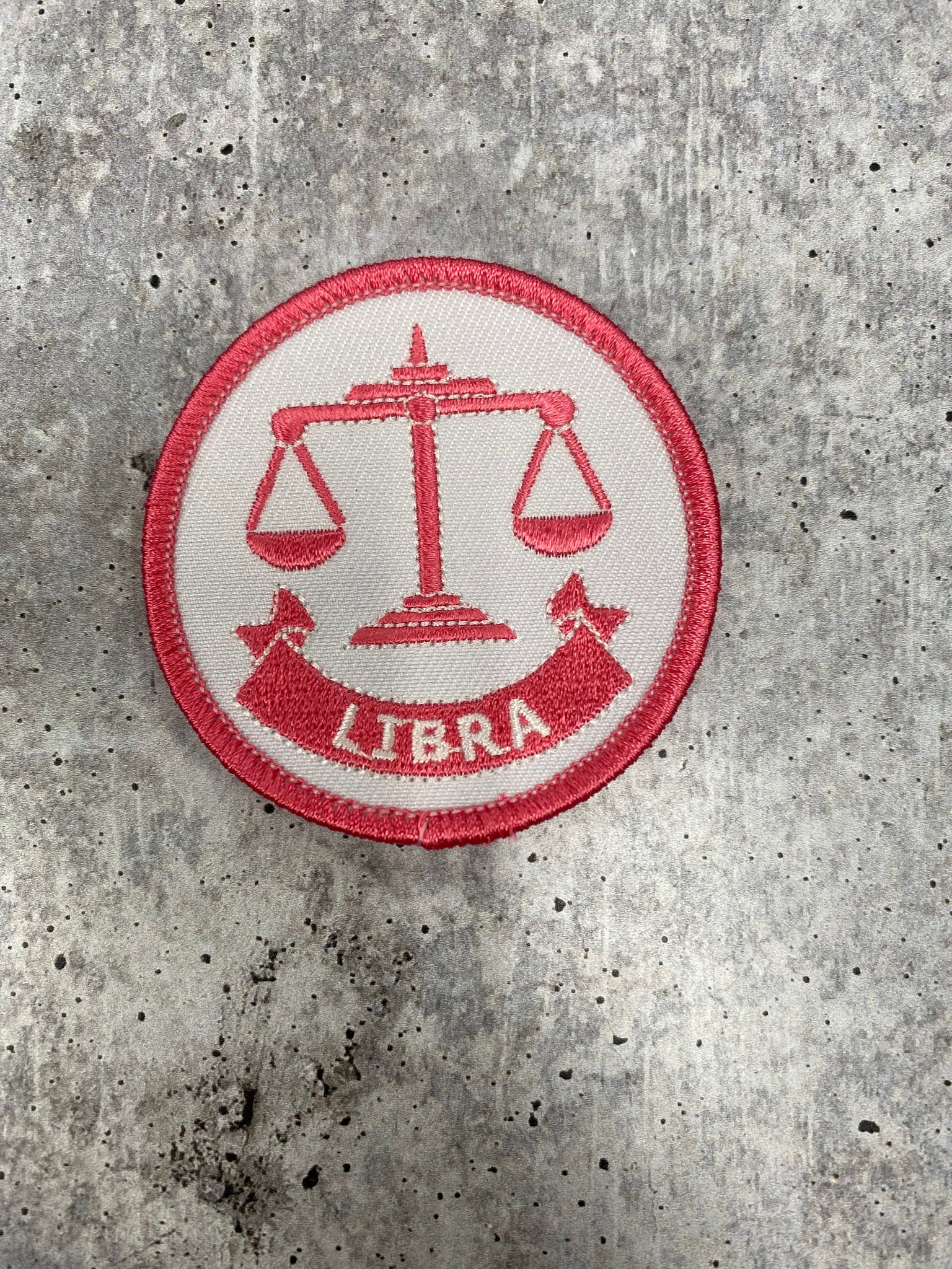 NEW, Fun, Vintage "Libra" Astrology Iron-On Patch, 1 Pc., 3 inch, Embroidered Zodiac Signs