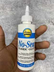 NEW, "No- Sew" Fabric Glue, Temporary Fabric Adhesive, Temporary Hold For Basting and Stitching, 4fl oz (118 mL)